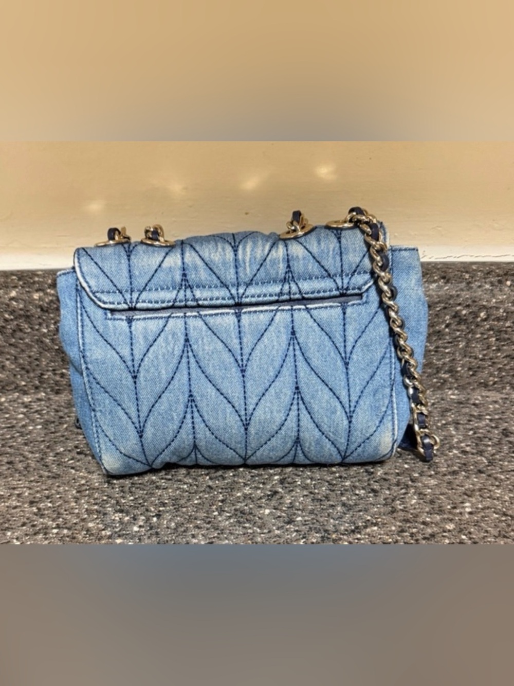 kate spade Denim Quilted Chain Shoulder/Crossbody BagEUC - Picture 2 of 6